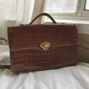Liz Claiborne Croc Print Leather Bag